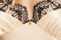 Linsori Noir Tattoo Satin Nightdress - back view