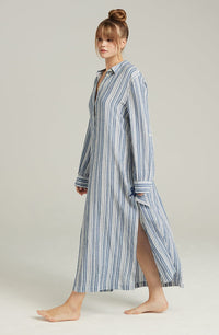 Linsori Pearl Cotton Maxi Sleep Shirt - back view