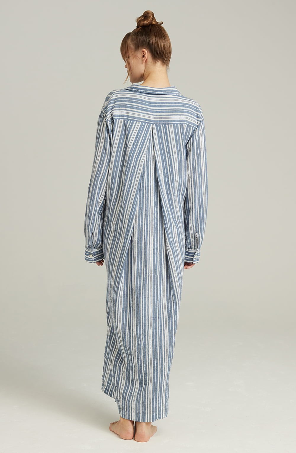 Linsori Pearl Cotton Maxi Sleep Shirt - styled view
