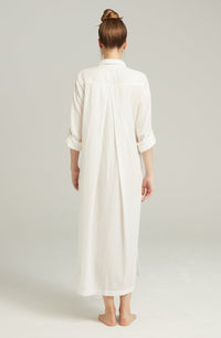 Linsori Pearl Cotton Maxi Sleep Shirt - side view