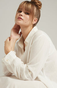 Linsori Pearl Cotton Maxi Sleep Shirt - styled view