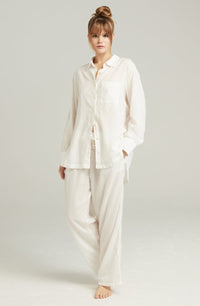 Linsori Porcelain Organic Cotton Midi Shirt - front view