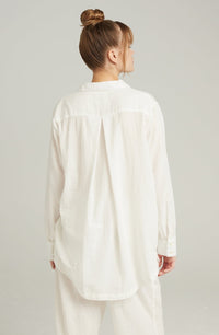 Linsori Porcelain Organic Cotton Midi Shirt - styled view