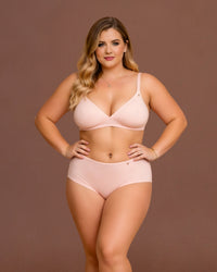 Linsori Blush Pink Stretch Bralette - Front view 