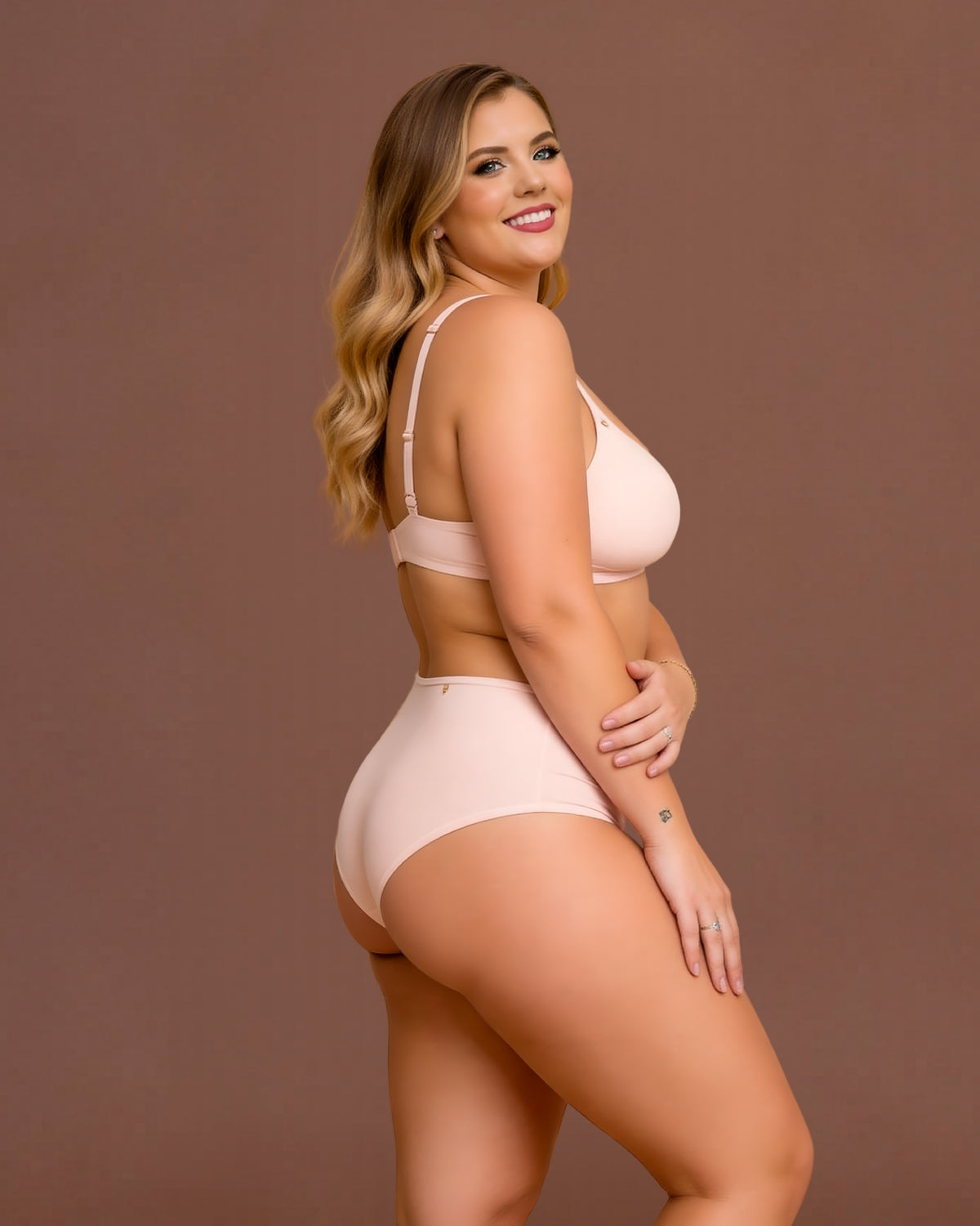 Linsori Blush Pink Stretch Bralette -  Right view