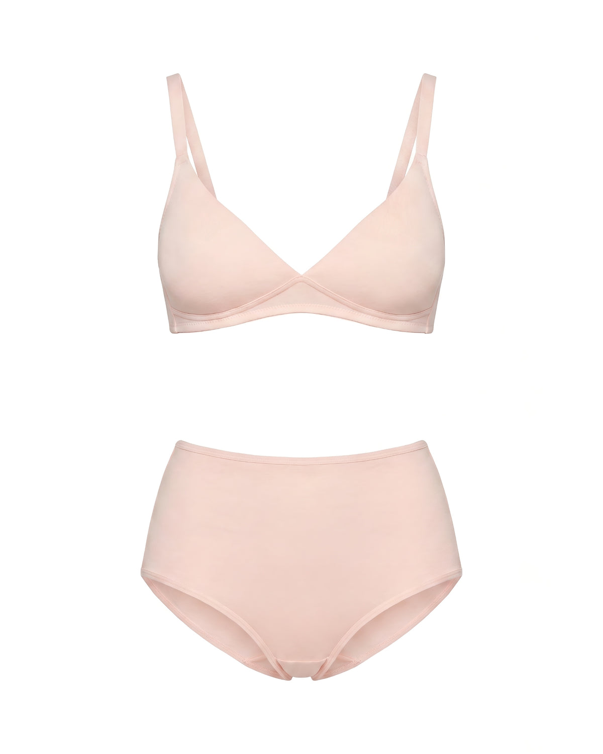 Linsori Blush Pink Stretch Bralette - White background view