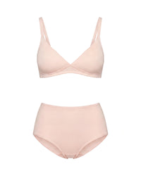 Linsori Blush Pink Stretch Bralette - White background view
