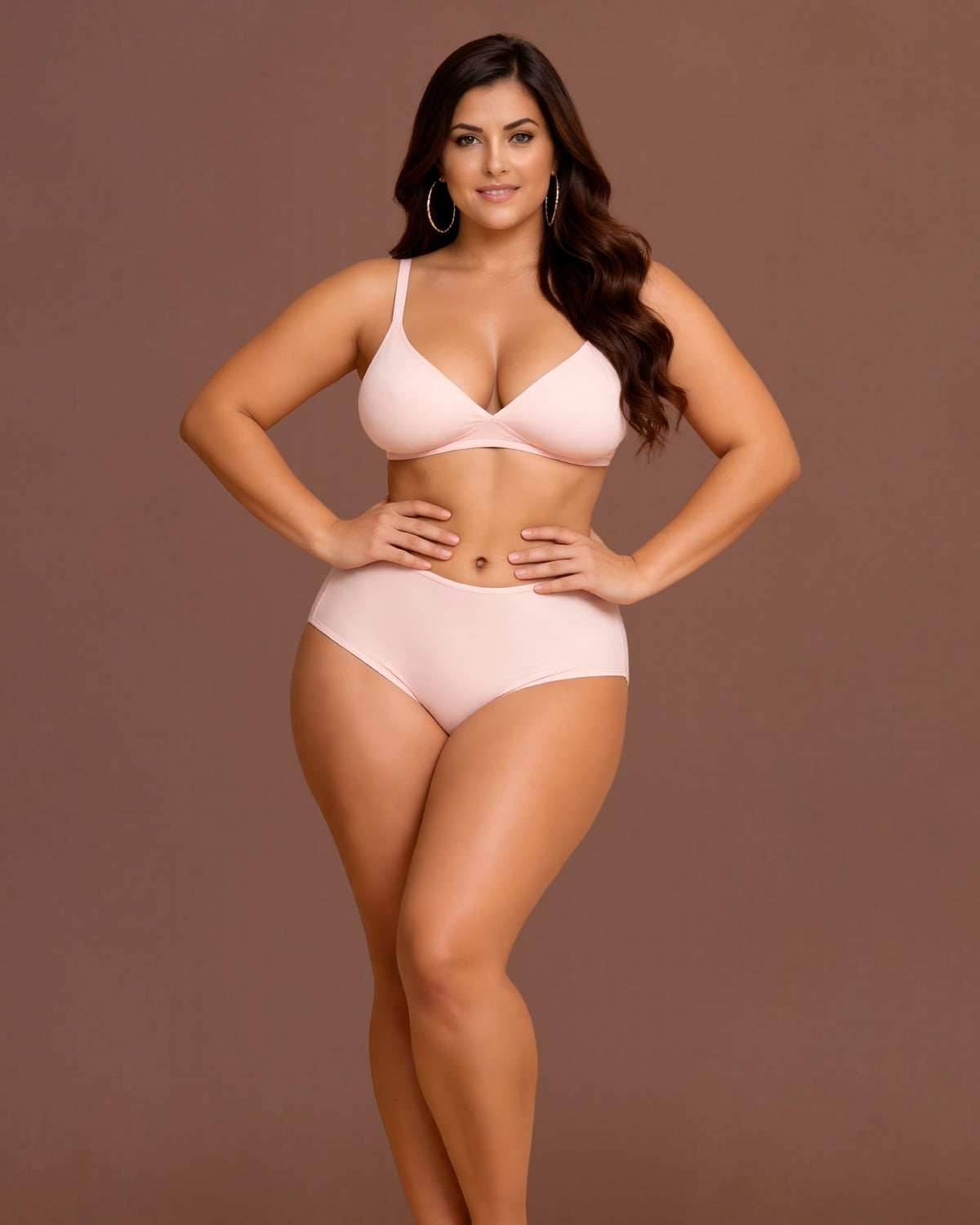 Linsori Blush Seamless High Waist Brief - Front view 