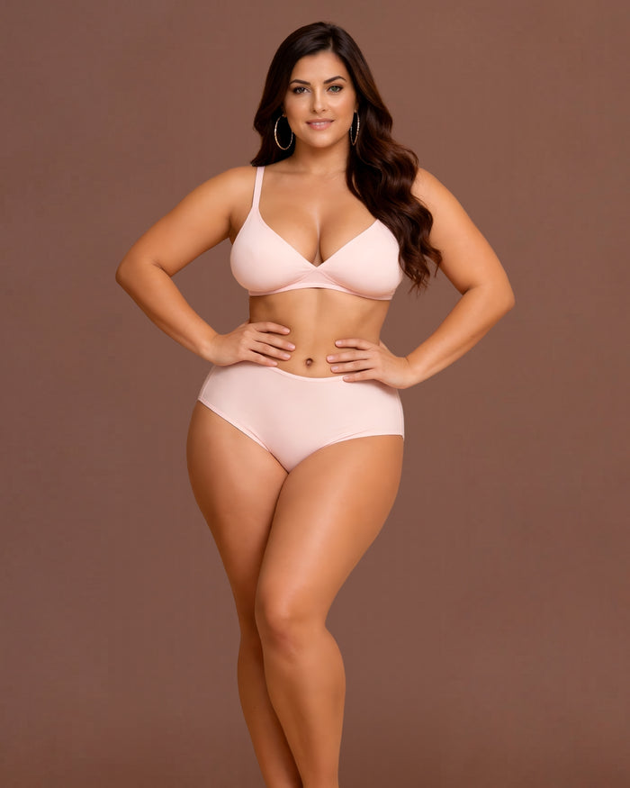 Linsori Blush Seamless High Waist Brief - Front view 