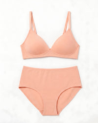 Linsori Blush Seamless High Waist Brief - White background view