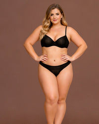 Linsori Deco Noir Lift Balcony Bra Plus Size - Front view 