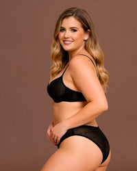 Linsori Deco Noir Lift Balcony Bra Plus Size -  Left view