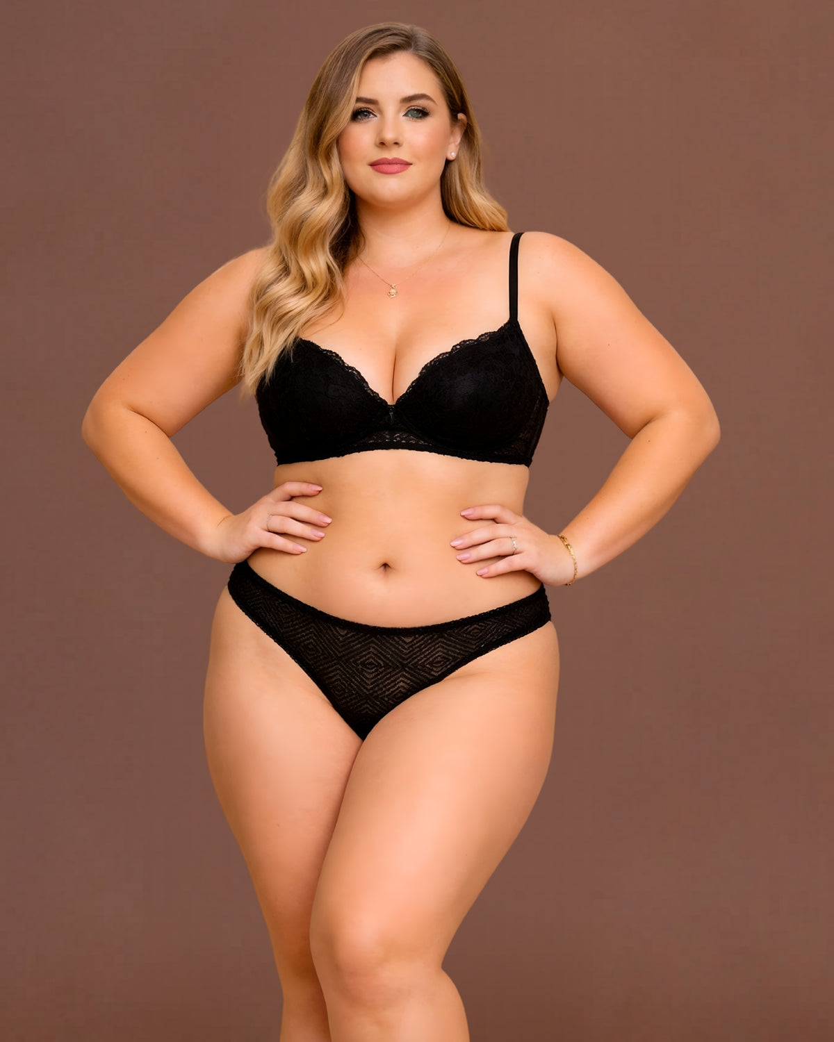 Linsori Noir Deco Sheer Delicate Thong -Front view 