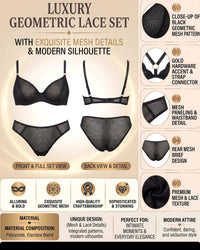 Linsori Noir Deco High Leg Delicate Brief -  Product detail view