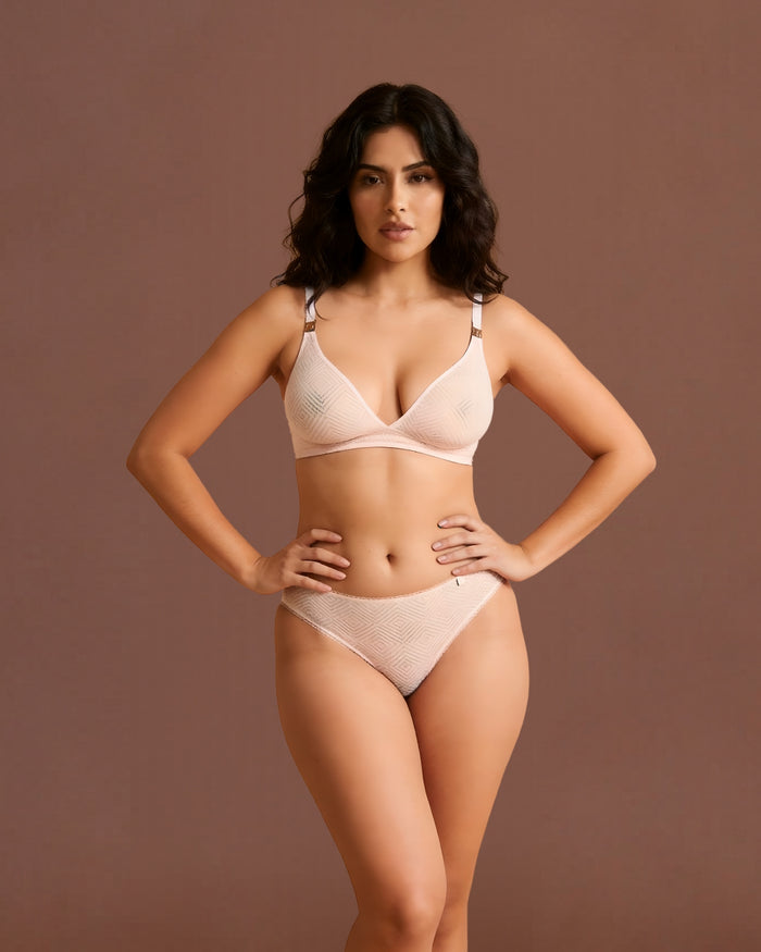 Linsori Blush Deco High Leg Delicate Brief - Front view 