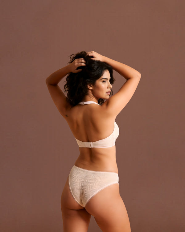 Linsori Blush Deco High Leg Delicate Brief -  back view