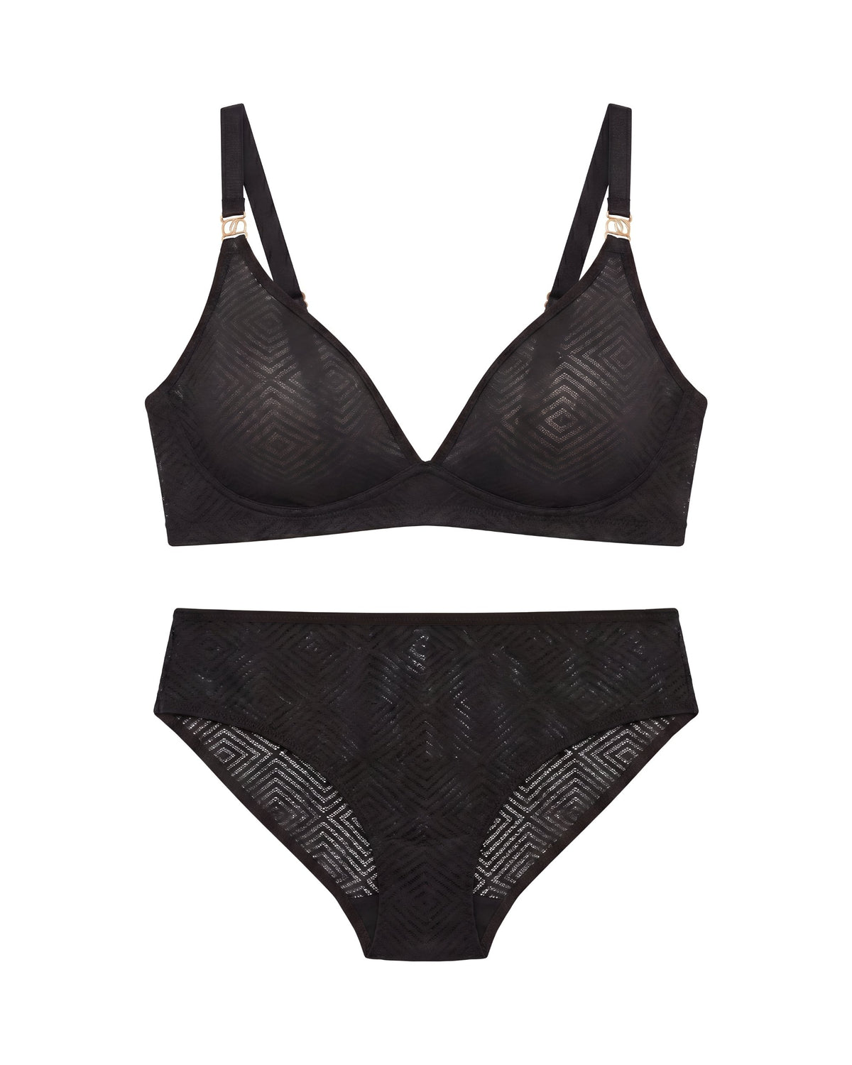 Linsori Noir Deco Sheer Hipster - White background view
