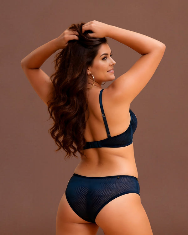 Linsori Navy Deco Sheer Hipster -  back view