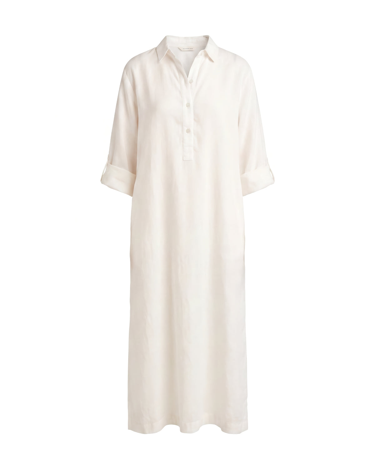 Linsori Pearl Cotton Maxi Sleep Shirt - White background view