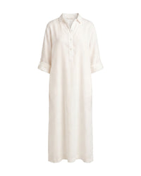 Linsori Pearl Cotton Maxi Sleep Shirt - White background view