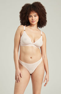 Linsori Noir Deco Sheer Delicate Thong - product view
