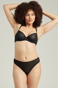 Linsori Noir Deco High Leg Delicate Brief - back view