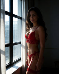 Linsori Scarlet Eyelash Lace Two Piece Plus Size - Lifestyle view