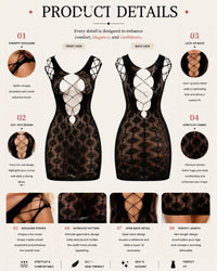 linsori - Noir Criss-Cross Open Front Dress - product detail