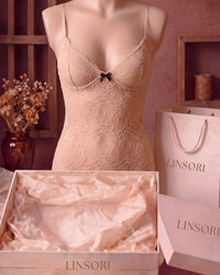Linsori Bare Floral Lace Chemise Piece Plus Size - Mannequin View