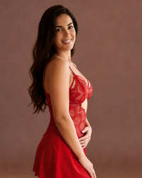 Linsori Crimson Heart Babydoll Set Plus Size -  Right view