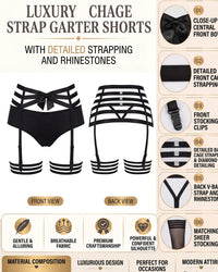 Linsori Noir Amorre Strappy Thong -  Product detail view