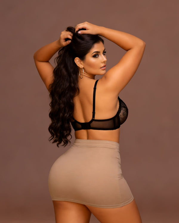 Linsori Noir Embroidered Soft Cup Bra 2 Plus Size -  back view