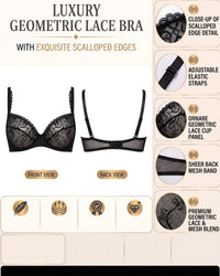 Linsori Noir Embroidered Soft Cup Bra 2 Plus Size -  Product detail view