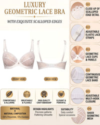 Linsori Pearl Embroidered Soft Cup Bra Plus Size -  Product detail view