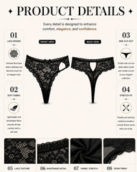 Linsori Carmen Midnight Lace Thong -  Product detail view