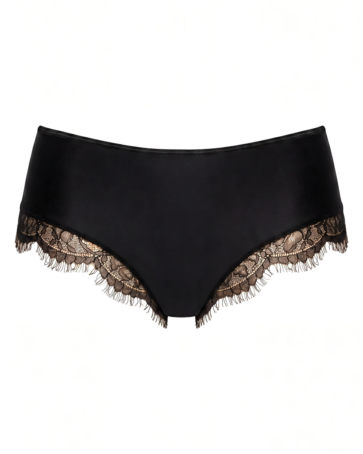 Linsori Noir Eyelash Lace Brief  - White background view
