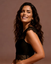 Linsori Noir Eyelash Lace Top Piece -  Left view