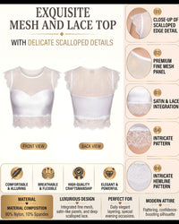 Linsori Ivory Eyelash Lace Top Piece -  Product detail view