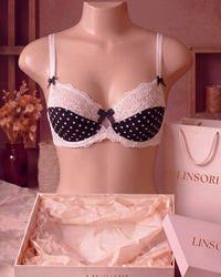 Linsori Bare Embroidered Lace Push Up Bra Plus Size - Mannequin View