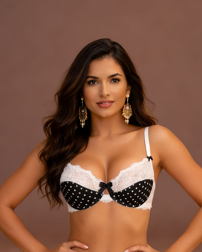 Linsori Bare Embroidered Soft Cup Bra Plus Size - Front view 