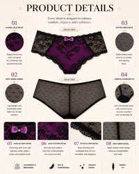 Linsori Midnight Lace Fifi Floral Lace Brief -  Product detail view