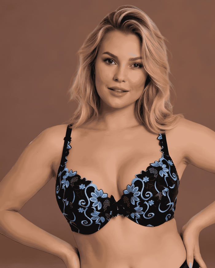 Linsori Florence Midnight & amp - Sapphire bra - Front view 