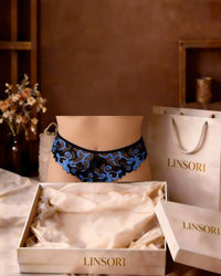 Linsori Midnight Blue Embroidered Brief - Mannequin View