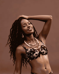 Linsori Florence Noir & Rose Embroidered Brief -  Right view