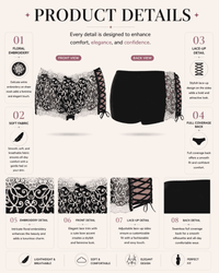 Linsori Noir Ginewra Embroidered Lace Short -  Product detail view