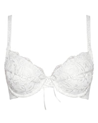 LINSORI - Pearl Ginewra Embroidered Lace Push-Up Bra - WHITE BACKGROUND