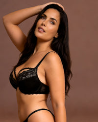 Linsori Midnight Push Up Delicate Bra Plus Size  -  Left view