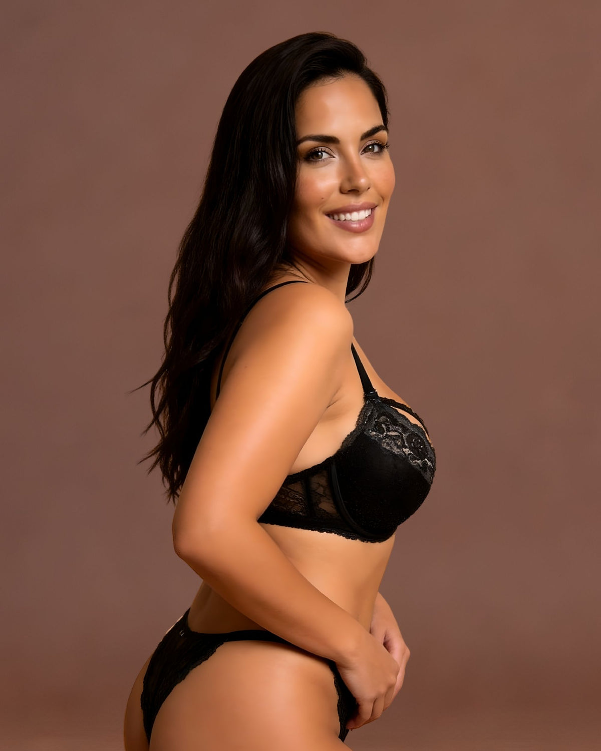 Linsori Midnight Push Up Delicate Bra Plus Size  -  Right view