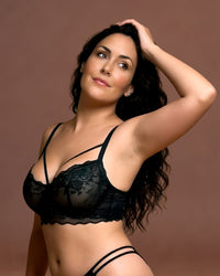 Linsori Midnight Lace Soft Cup Bra 4 Plus Size -  Left view