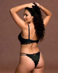 Linsori Midnight Lace Soft Cup Bra 4 Plus Size -  back view